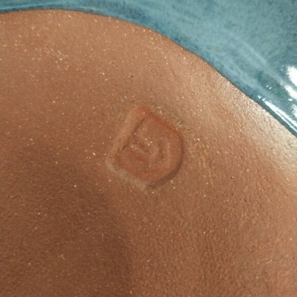 Signed Studio Art Pottery Chili Platter Plate With Handles - Picture 3 of 4